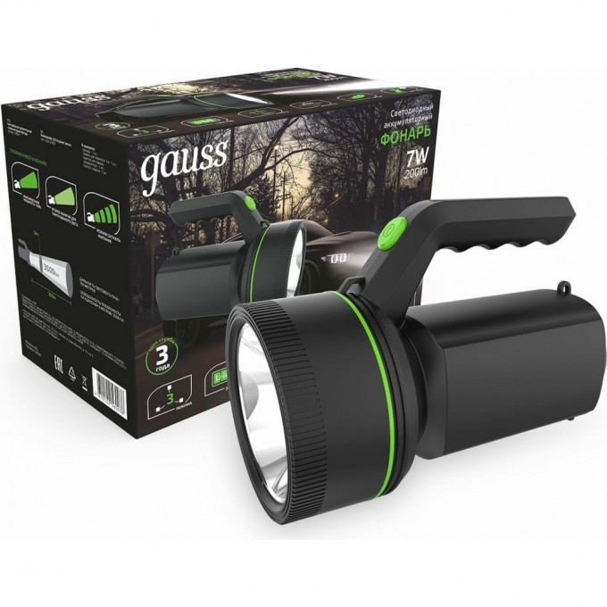 Фонарь прожекторный GAUSS GFL601 7W 200lm Li-ion 3000mAh LED GF601 Фонарь прожекторный GAUSS GFL601 7W 200lm Li-ion 3000mAh LED GF601