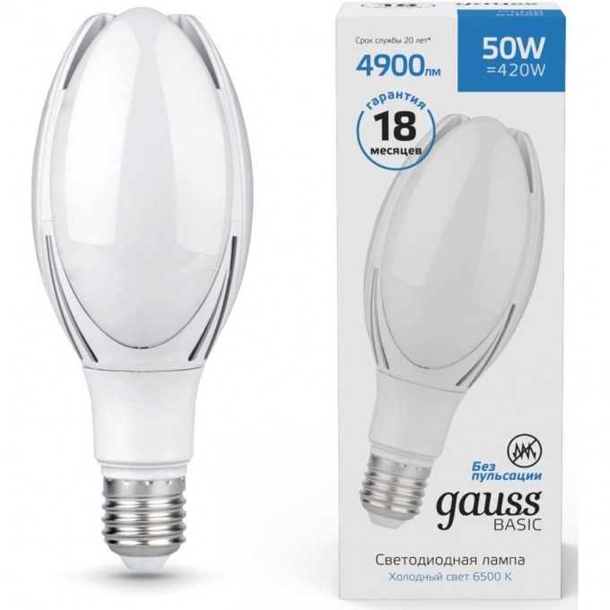 Лампа GAUSS BASIC BT100 AC180-240V 30W 2950LM 6500K E40 LED 1/20 11834332 Лампа GAUSS BASIC BT100 AC180-240V 30W 2950LM 6500K E40 LED 1/20 11834332