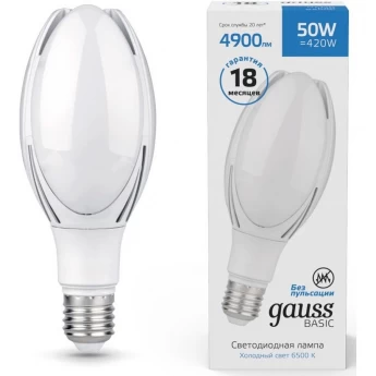 Лампа GAUSS BASIC BT110 AC180-240V 50W 4900LM 6500K E40 LED 1/20