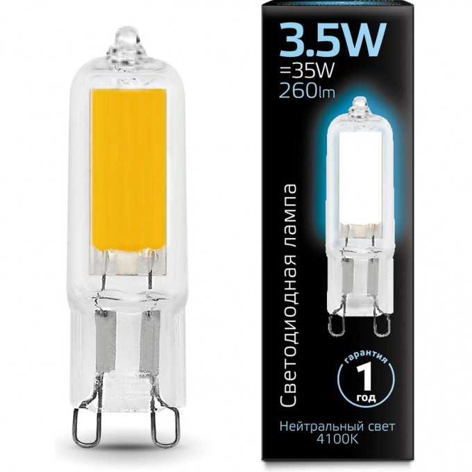 Лампа GAUSS BLACK LED G9 AC220-240V 3.5W 4100K GLASS 107809203 Лампа GAUSS BLACK LED G9 AC220-240V 3.5W 4100K GLASS 107809203