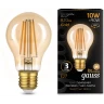 Лампа GAUSS FILAMENT А60 10W 820lm 2400К Е27 golden LED 1/10/40 102802010