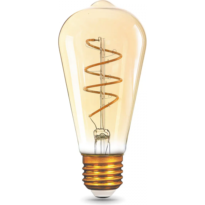 Лампа GAUSS FILAMENT ST64 6W 360lm 2400К Е27 golden flexible LED 157802006 Лампа GAUSS FILAMENT ST64 6W 360lm 2400К Е27 golden flexible LED 157802006