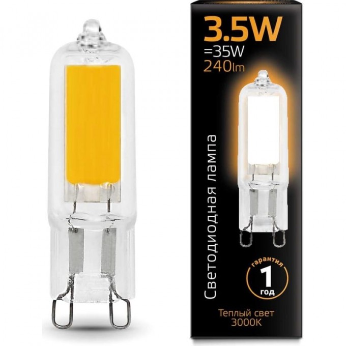 Лампа GAUSS G9 AC220-240V 3.5W 240lm 3000K стекло LED 107809103 Лампа GAUSS G9 AC220-240V 3.5W 240lm 3000K стекло LED 107809103