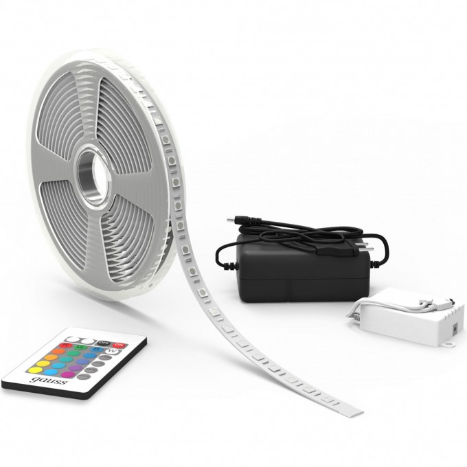 Лента GAUSS BASIC LED 5050/60 12W/m 780lm/m RGB 10mm 5m 1/50 BT072 Лента GAUSS BASIC LED 5050/60 12W/m 780lm/m RGB 10mm 5m 1/50 BT072