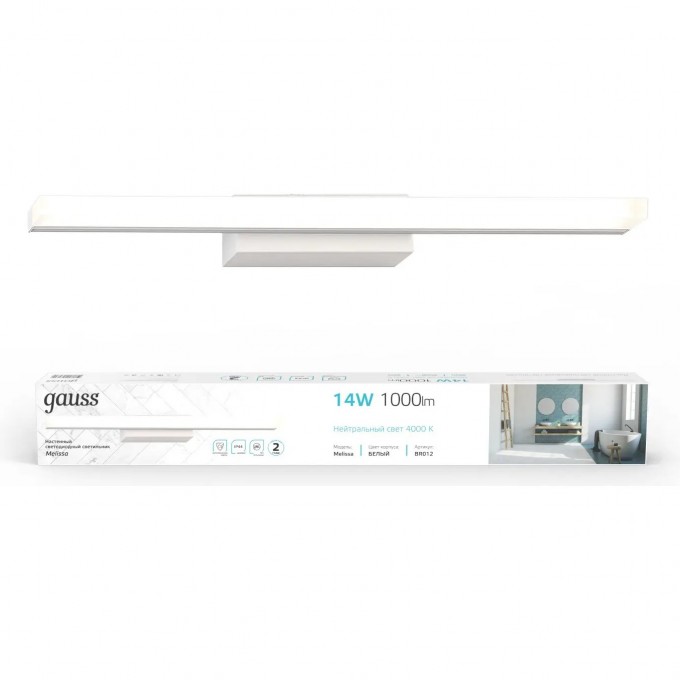 Настенный светодиодный светильник GAUSS MELISSA 14W 1000lm 200-240V 605mm LED BR012 Настенный светодиодный светильник GAUSS MELISSA 14W 1000lm 200-240V 605mm LED BR012