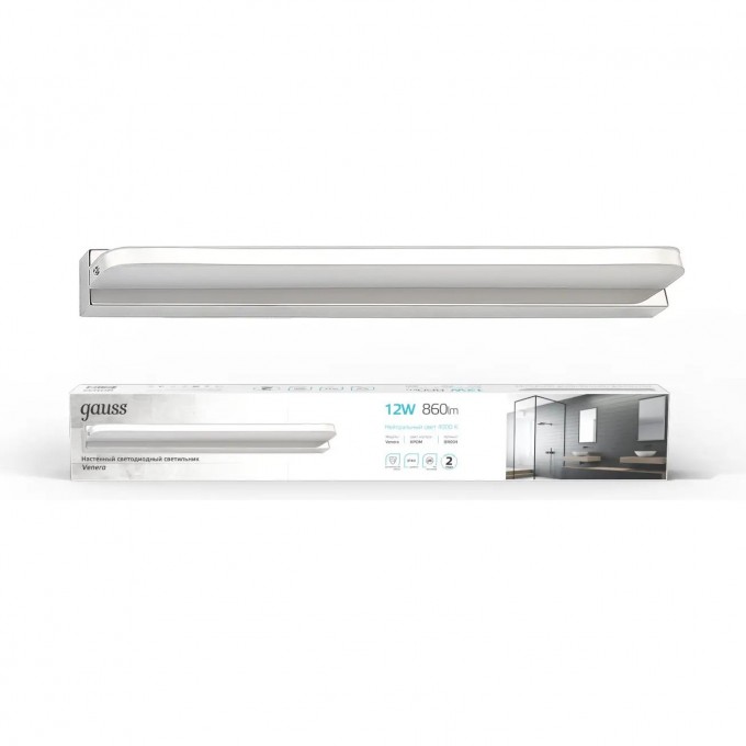 Настенный светодиодный светильник GAUSS VENERA 12W 860lm 200-240V 520mm LED BR004 Настенный светодиодный светильник GAUSS VENERA 12W 860lm 200-240V 520mm LED BR004
