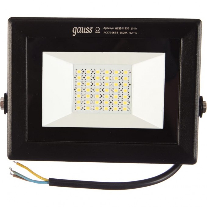 Прожектор GAUSS QPLUS 30W 3300lm 6500K 175-265V IP65 черный LED 1/10 613511330 Прожектор GAUSS QPLUS 30W 3300lm 6500K 175-265V IP65 черный LED 1/10 613511330