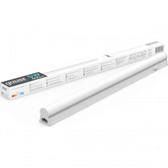 Светильник GAUSS ELEMENTARY TL 5W 400lm 310х22х33 LED 1/25 TL001 Светильник GAUSS ELEMENTARY TL 5W 400lm 310х22х33 LED 1/25 TL001