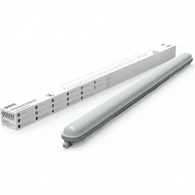 Светильник линейный GAUSS СПП-176 ELEMENTARY 36W 2880lm 6500K 200-240V IP65 LED 1/12 864225336 Светильник линейный GAUSS СПП-176 ELEMENTARY 36W 2880lm 6500K 200-240V IP65 LED 1/12 864225336