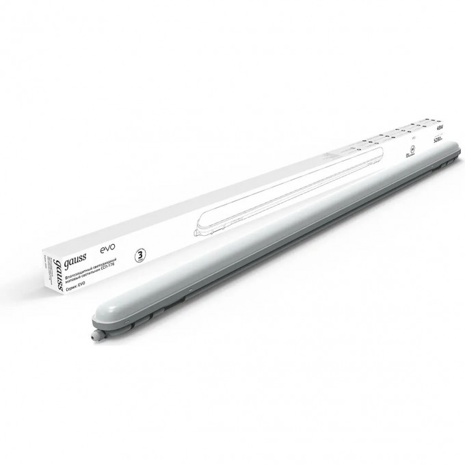 Светильник линейный GAUSS СПП-176 EVO 48W 5280lm 6500K 200-240V IP65 LED 1/12 864425348 Светильник линейный GAUSS СПП-176 EVO 48W 5280lm 6500K 200-240V IP65 LED 1/12 864425348