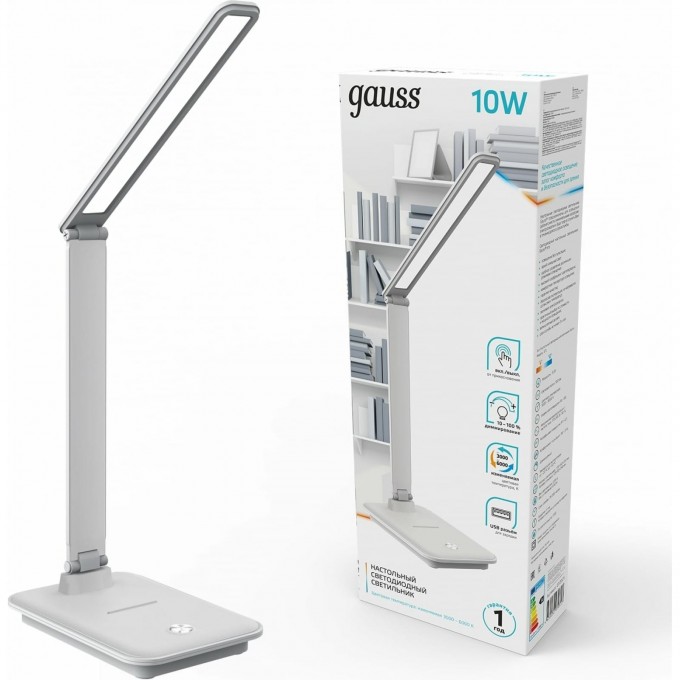 Светильник настольный GAUSS GTL202 550lm 170-265V белый USB LED 1/8/32 GT2021 Светильник настольный GAUSS GTL202 550lm 170-265V белый USB LED 1/8/32 GT2021