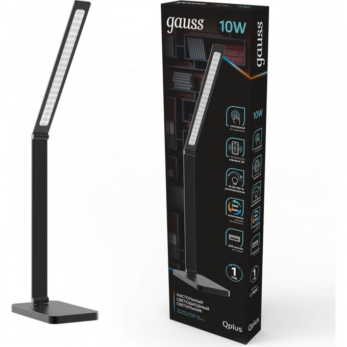 Светильник настольный GAUSS QPLUS 600lm 170-265V Qi USB LED 1/12 GT5011 Светильник настольный GAUSS QPLUS 600lm 170-265V Qi USB LED 1/12 GT5011