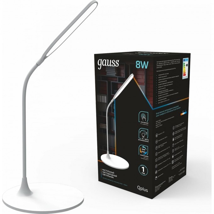 Светильник настольный GAUSS QPLUS модель GTL502 500lm 170-265V LED 1/12 GT5022 Светильник настольный GAUSS QPLUS модель GTL502 500lm 170-265V LED 1/12 GT5022