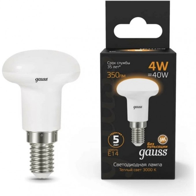 Светодиодная лампа GAUSS LED BLACK REFLECTOR R39 E14 4W 3000K 106001104 Светодиодная лампа GAUSS LED BLACK REFLECTOR R39 E14 4W 3000K 106001104